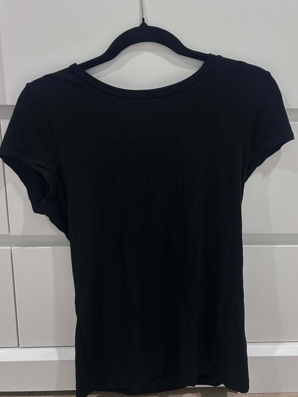Express Black Short Sleeve Fitted Tee